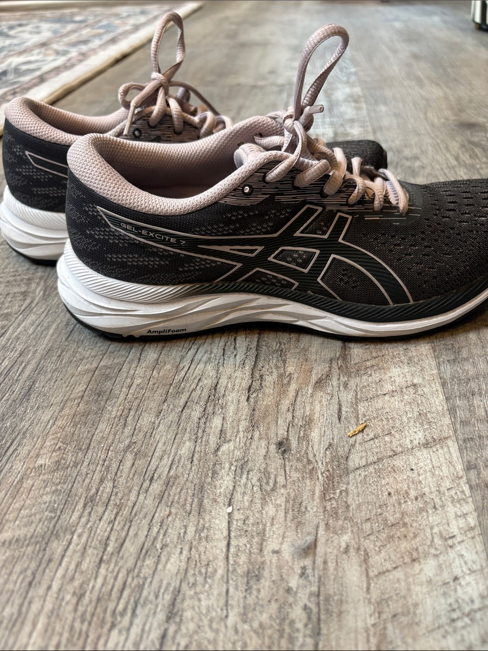 ASICS Women's Athletic Running Shoes in Blackish/gray and Light Pink